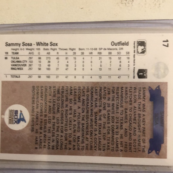 5 SAMMY SOSA ROOKIES ALL ERROR CARDS 11/10/1968-wrong birthday - Picture 3 of 11